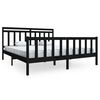 vidaXL sengeramme 180x200 cm Super King massivt tr&aelig; sort
