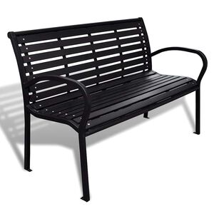 vidaXL haveb&aelig;nk 125 cm st&aring;l og WPC sort
