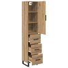 vidaXL Highboard Artisan Egetr&aelig; 34,5 x 34 x 180 cm Konstrueret tr&aelig;