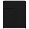 vidaXL skænk med skuffe 71x35x84 cm konstrueret træ sort egetræ