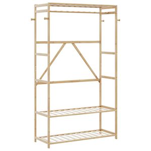 vidaXL t&oslash;jstativ med hylder 110x40x175 cm bambus