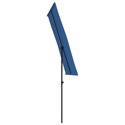 vidaXL parasol med aluminiumstang 180x110 cm azurblå