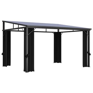 vidaXL pavillon med gardin 405x294x244 cm antracitgr&aring;