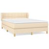 vidaXL kontinentalseng med madras 140x190 cm stof cremefarvet