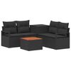 vidaXL Sofa S&aelig;t 6 stk. Sort Poly Rattan og St&aring;l