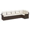 vidaXL Havesofa S&aelig;t 6 stk. Brun polyrattan