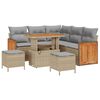 vidaXL Havesofa S&aelig;t med pude 8 pcs Beige og lys gr&aring;