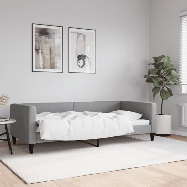 vidaXL daybed 90x200 cm stof lysegr&aring;