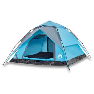 vidaXL 4-personers campingtelt quick-release bl&aring;