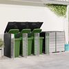 vidaXL Wheelie Bin Opbevaring til 3 Affaldscontainere Antracit