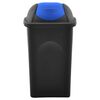 vidaXL skraldespand med svingl&aring;g 60 l sort og bl&aring;