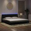 vidaXL sengeramme med LED uden madras Hanko 200x200 cm velour sort