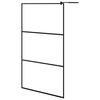 vidaXL brusev&aelig;g med klart ESG-glas 115x195 cm sort