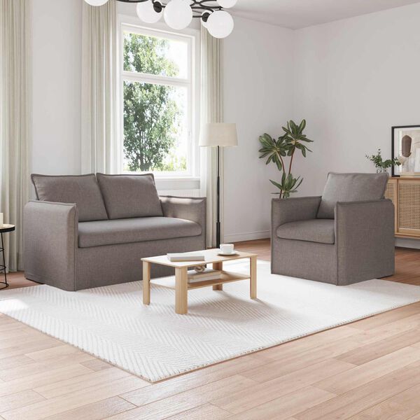 vidaXL Sofa 2 pcs Gr&aring;brun 196 x 82 x 85 cm Stof
