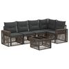 vidaXL Havesofa S&aelig;t 6 stk. Gr&aring; og M&oslash;rkegr&aring; polyrattan