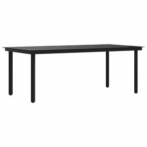 vidaXL havebord 200x100x74 cm st&aring;l og glas sort