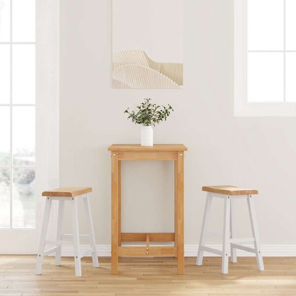 vidaXL barstole 2 stk. massivt gummitræ hvid