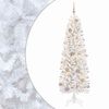 vidaXL Kunstigt slankt juletr&aelig; med julekugle 180 cm 300 LED'er