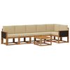 vidaXL Udend&oslash;rs sofagruppe med pude 7 pcs Naturlig og Beige Polyester