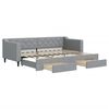 vidaXL daybed med udtr&aelig;k og skuffer 80x200 cm stof lysegr&aring;