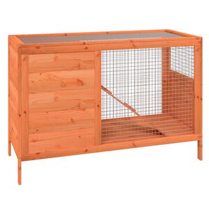 vidaXL kaninbur 103x44x69,5 cm massivt fyrretr&aelig; brun