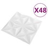 vidaXL V&aelig;gpaneler 48 pcs Origami Hvid 50 x 50 cm XPS Skum
