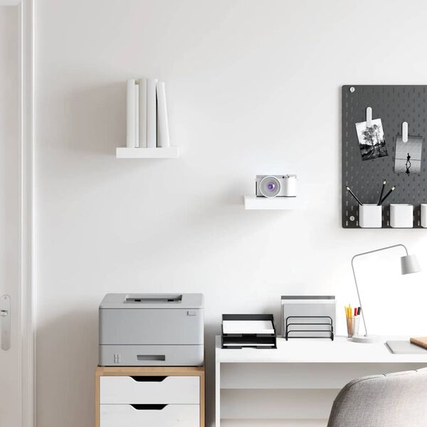 vidaXL v&aelig;ghylder 2 stk. 23x23,5x3,8 cm MDF hvid h&oslash;jglans