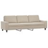 vidaXL 3-personers sofa med fodskammel 210 cm mikrofiberstof creme