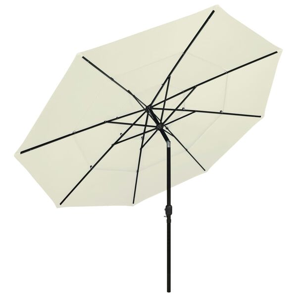 vidaXL parasol med aluminiumsstang 3,5 m 3 niveauer sandfarvet