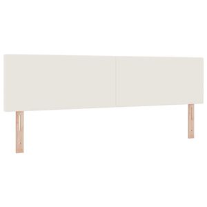 vidaXL Hovedg&aelig;rde med hovedg&aelig;rde Creme 180 cm Faux l&aelig;der