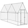 vidaXL h&oslash;nsehus 400x100x190 cm galvaniseret st&aring;l s&oslash;lvfarvet