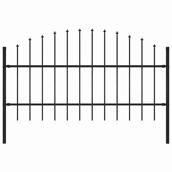 vidaXL havehegn med spydtop st&aring;l 170x100 cm sort