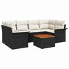 vidaXL Havesofa S&aelig;t med pude 7 pcs Sort polyrattan