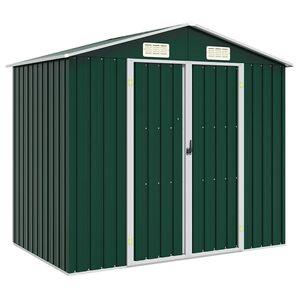 vidaXL haveskur 205x129x183 cm galvaniseret st&aring;l gr&oslash;n