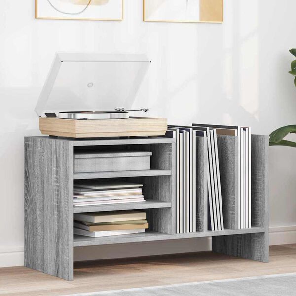 vidaXL Pladeskab Gr&aring; Sonoma 78,5 x 35 x 45 cm Konstrueret tr&aelig;