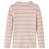 vidaXL Lang&aelig;rmet T-shirt til b&oslash;rn str. 116 mock-rullekrave ecrufarvet