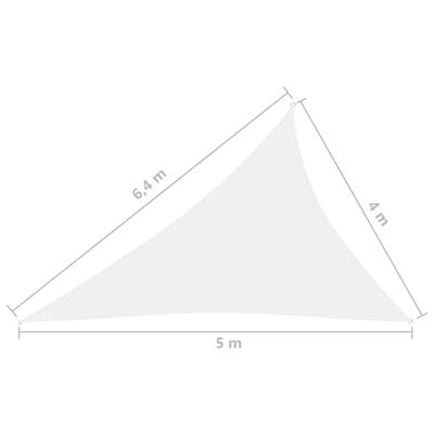 vidaXL solsejl 4x5x6,4 m trekantet oxfordstof hvid