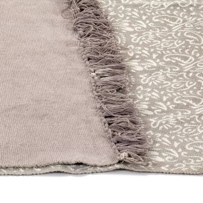 vidaXL kilim-tæppe med mønster bomuld 120 x 180 cm gråbrun