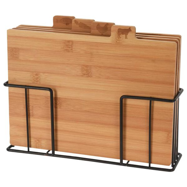 Excellent Houseware sk&aelig;rebr&aelig;tter 5 stk. med holder bambus