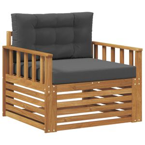 vidaXL Udend&oslash;rs sofa Soli Akacietr&aelig; og polyester Naturlig og Antracit