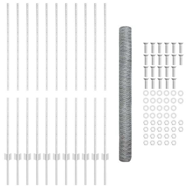 vidaXL Hegn med post S&oslash;lv 1,4 x 25 m St&aring;l