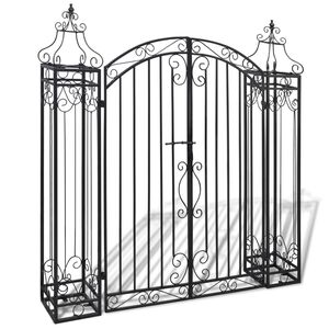 vidaXL dekorativ haveport smedejern 122 x 20,5 x 134 cm