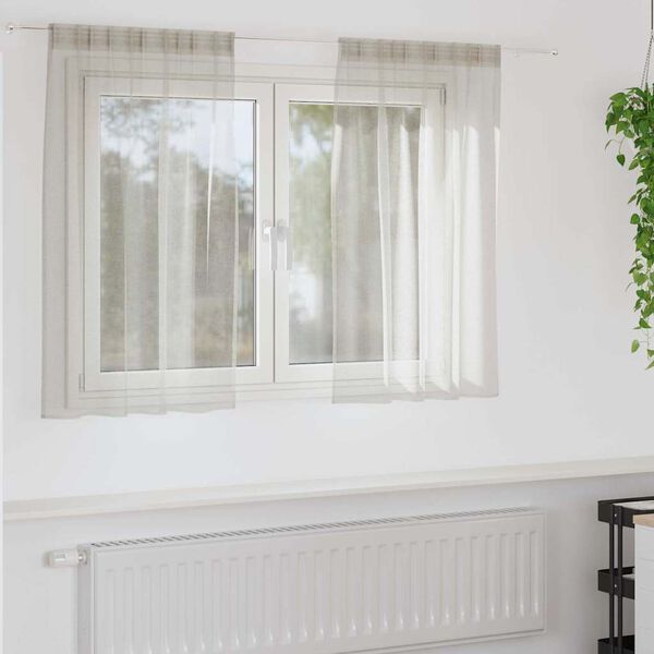 vidaXL Voile Gardin med gardiner 2 pcs Creme 140 x 140 cm Polyester