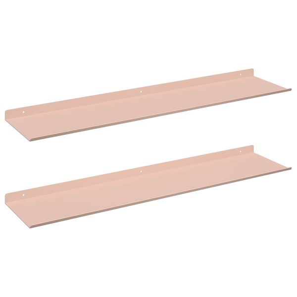 vidaXL Sv&aelig;vende hylde V&aelig;gmonteret 2 pcs Lyser&oslash;d 80 x 18 x 2,5 cm St&aring;l