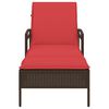 vidaXL liggestol med hynde brun 63x200x81 cm polyrattan (kun USA)