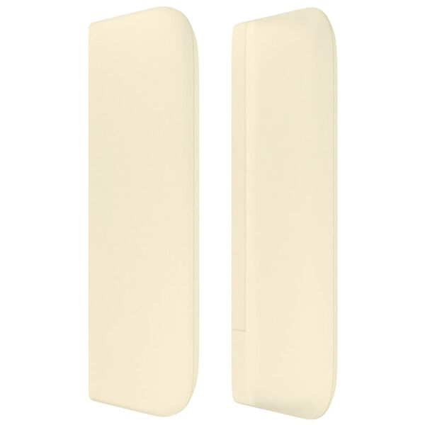 vidaXL sengegavl med kanter 203x16x78/88 cm kunstl&aelig;der cremefarvet