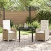 vidaXL Have Spisebordss&aelig;t med pude 3 pcs Beige polyrattan