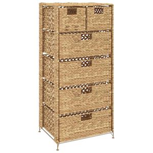 vidaXL opbevaringsenhed med 6 kurve 47 x 37 x 100 cm vandhyacint