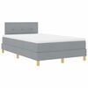 vidaXL LED Box Spring Bed med hovedg&aelig;rde Lysegr&aring; 120 x 200 cm Stof