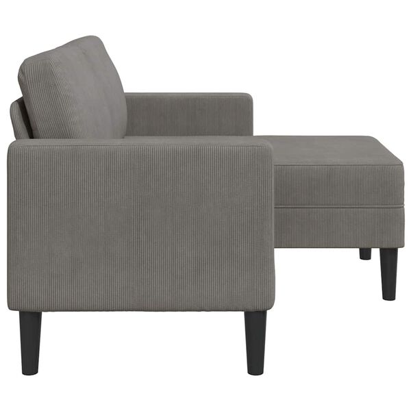 vidaXL 2-personers sofa med chaiselong L-formet 125 cm linned lysegrå